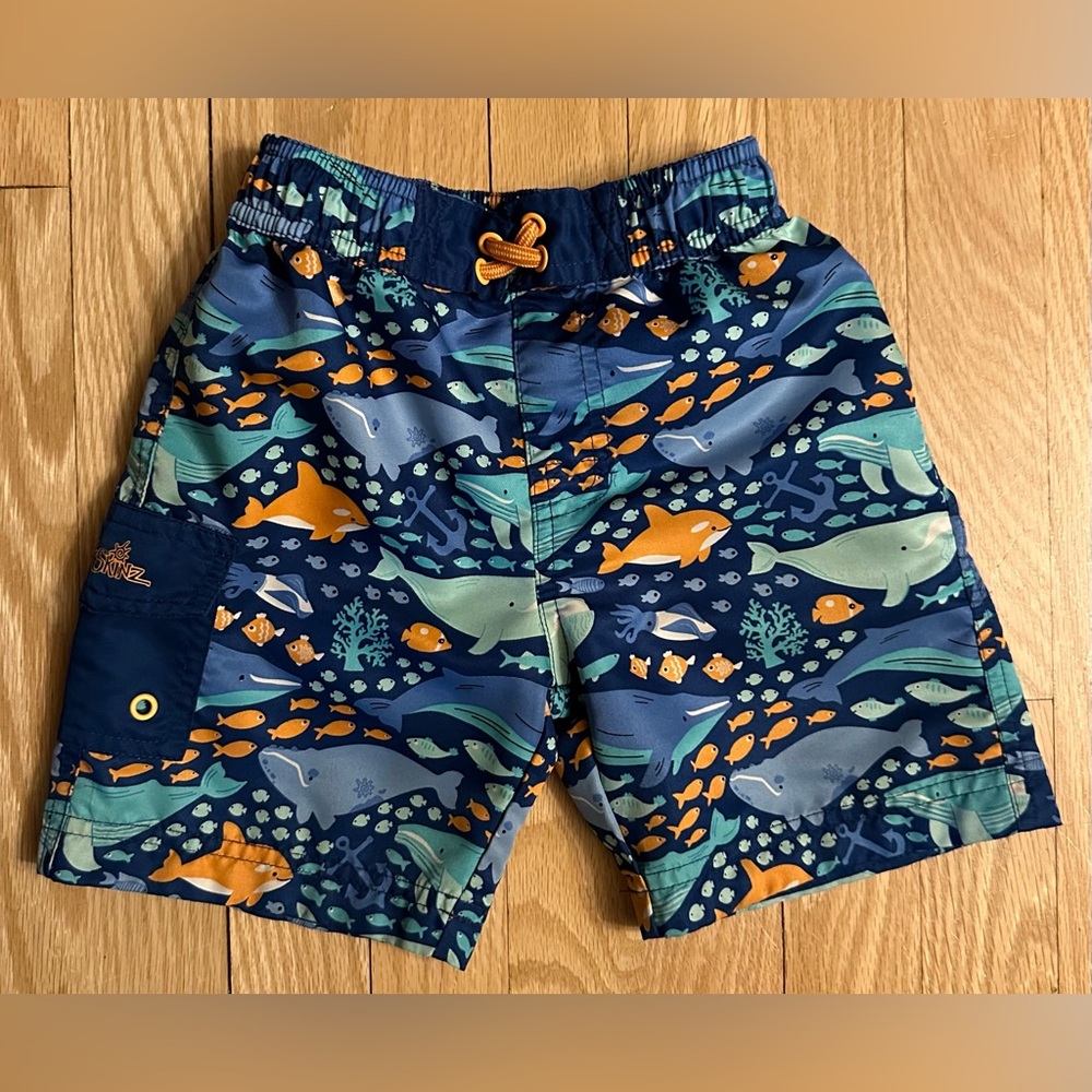 UV Skinz Blue Shark Swim Trunks Toddler Boys Size 4T